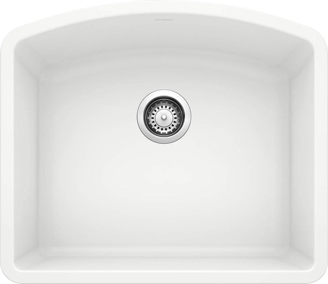 24" Diamond Single Bowl Undermount Kitchen Sink - White