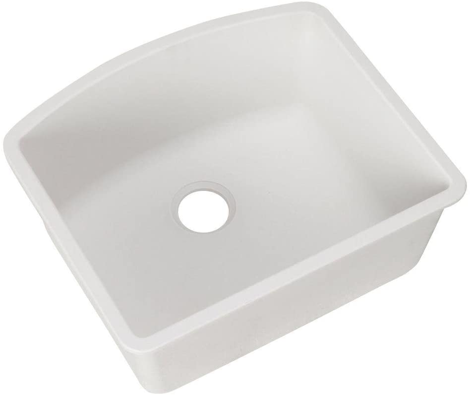 24" Diamond Single Bowl Undermount Kitchen Sink - White