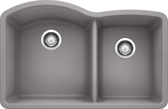 32"  Diamond Bowl Undermount Kitchen Sink- Metallic Gray