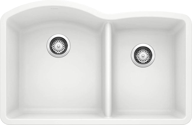 32" Diamond Bowl Undermount Kitchen Sink  - White