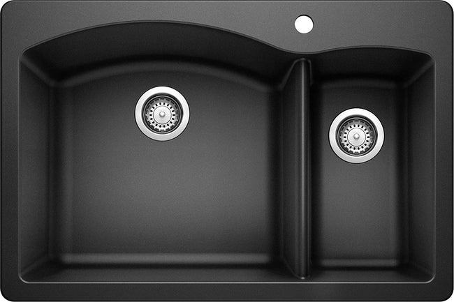 33" Diamond Bowl Dual Deck Kitchen Sink - Anthracite