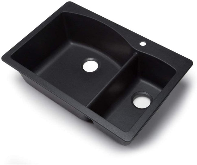 33" Diamond Bowl Dual Deck Kitchen Sink - Anthracite
