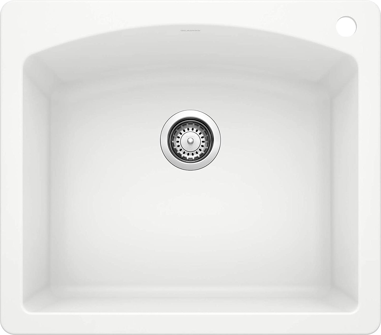 Diamond Bar Drop-In or Undermount Kitchen Sink, 25" X 22" - White