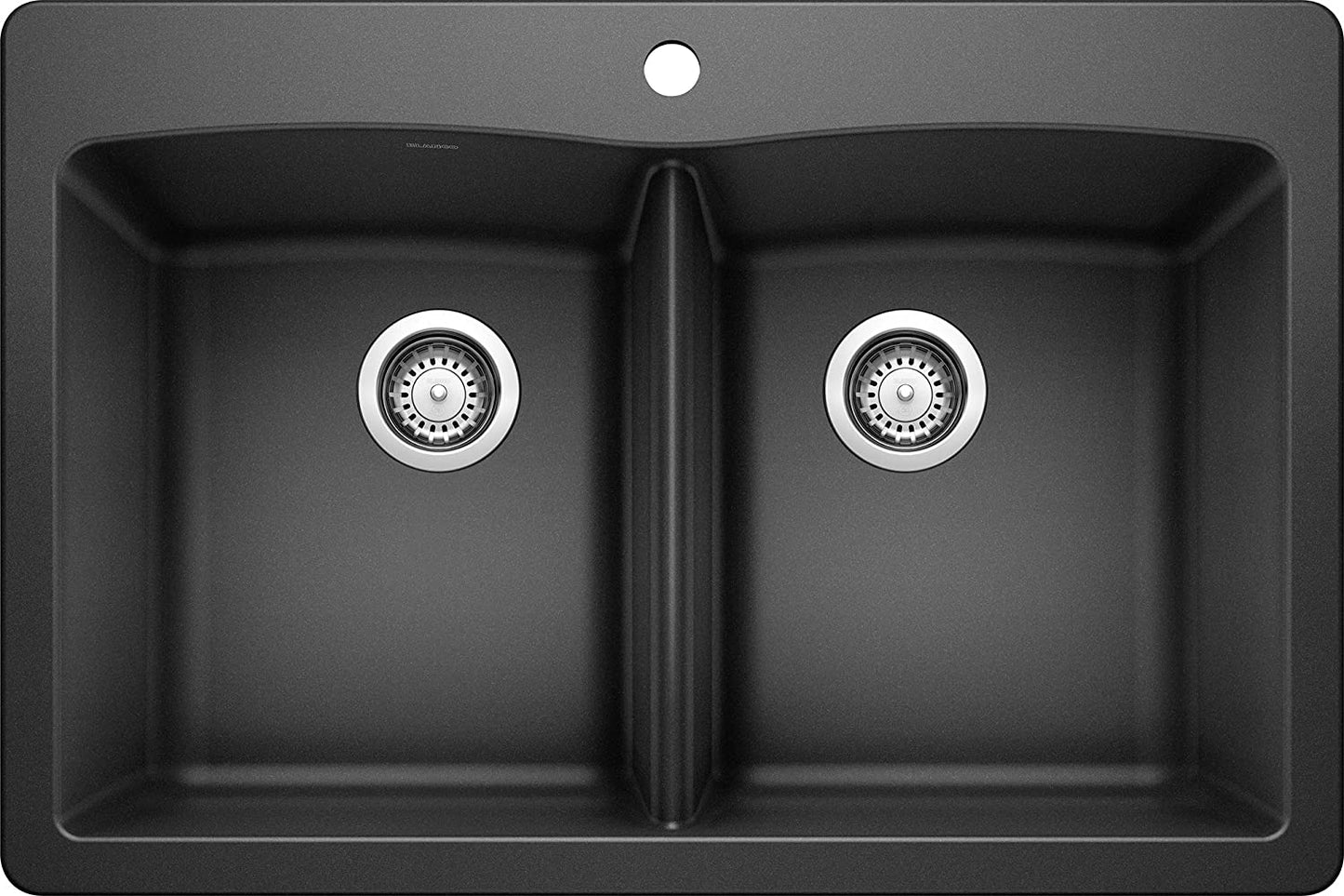 Diamond Equal Double Bowl Drop-In or Undermount Kitchen Sink, 33" X 22" - Anthracite