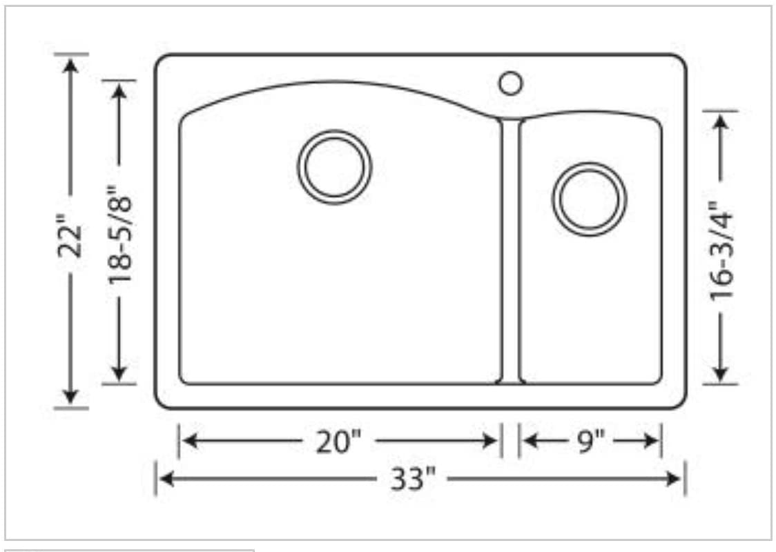 33"Diamond 1-1/2 Bowl Dual Deck Kitchen Sink - Truffle