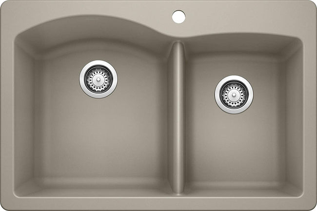 33" Diamond 1-3/4 Bowl Dual Deck Kitchen Sink - Truffle