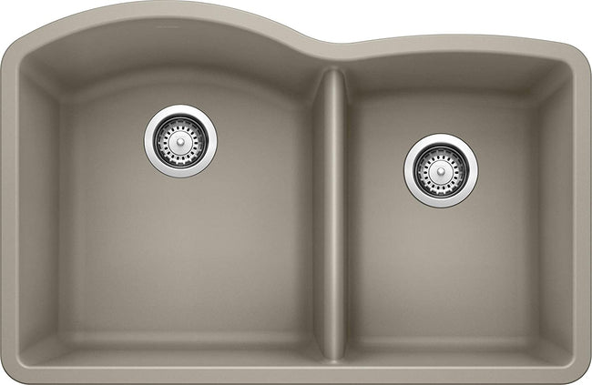 32" Diamond 1-3/4 Bowl Kitchen Sink - Truffle