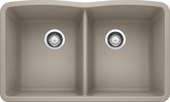 32" Diamond Equal 1/2 Double Bowl Kitchen Sink - Truffle