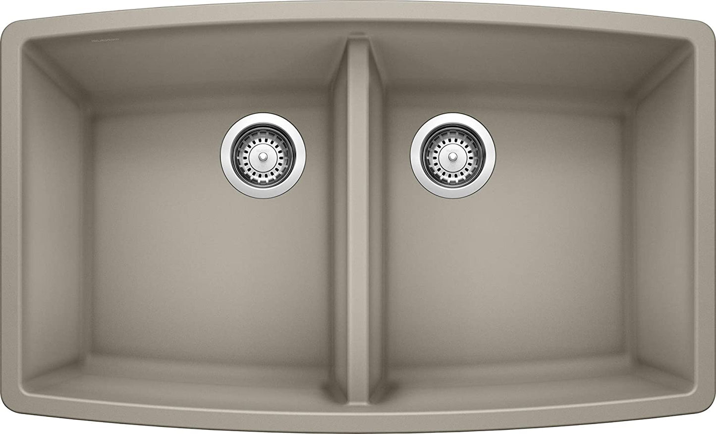 33" Performa Equal 1/2 Double Bowl Kitchen Sink- Truffle