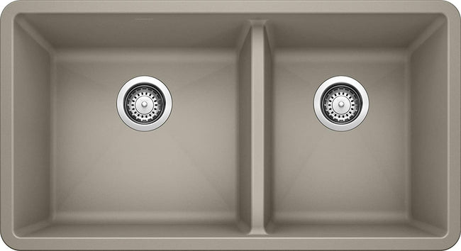 33" Precis 1-3/4 Dual Bowl Undermount Kitchen Sink -Truffle