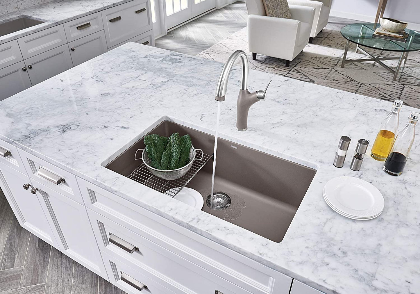 32" Precis Super Single Bowl Undermount Kitchen Sink- Truffle