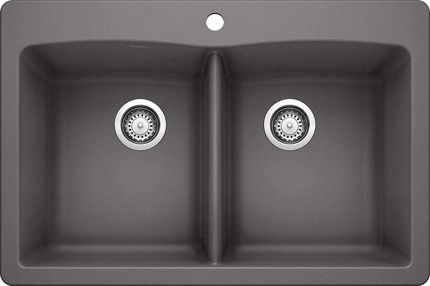 Diamond Equal Double Bowl Drop-In or Undermount Kitchen Sink, 33" X 22" - Cinder