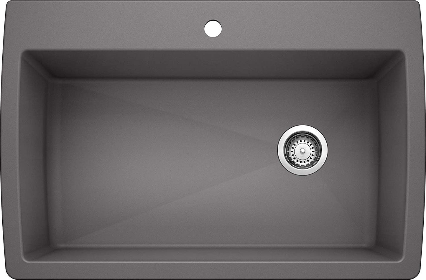 Diamond Super Single Silgranit Drop-in or Undermount Kitchen Sink, 33.5" X 22", Cinder - Cinder