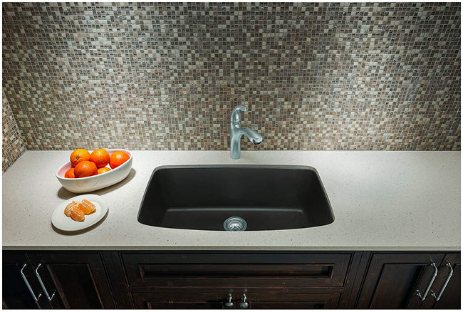 Valea Super Single Bowl Undermount Kitchen Sink, 32" X 19" - Cafe Brown