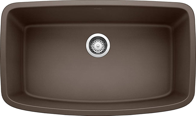 Valea Super Single Bowl Undermount Kitchen Sink, 32" X 19" - Cafe Brown