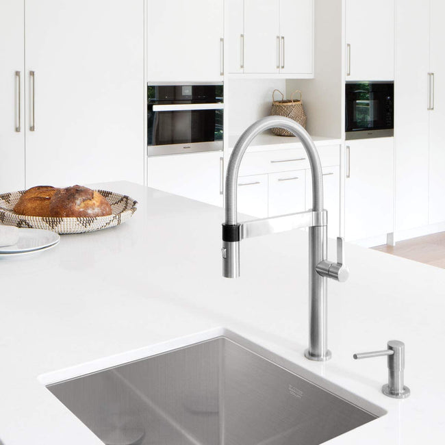 Culina Mini Semi-Pro Kitchen Faucet with Magnetic Handspray, 2.2 GPM- Satin Nickel