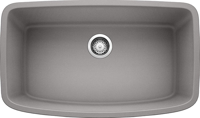 Valea Super Single Bowl Undermount Kitchen Sink, 32" X 19" - Metallic Gray