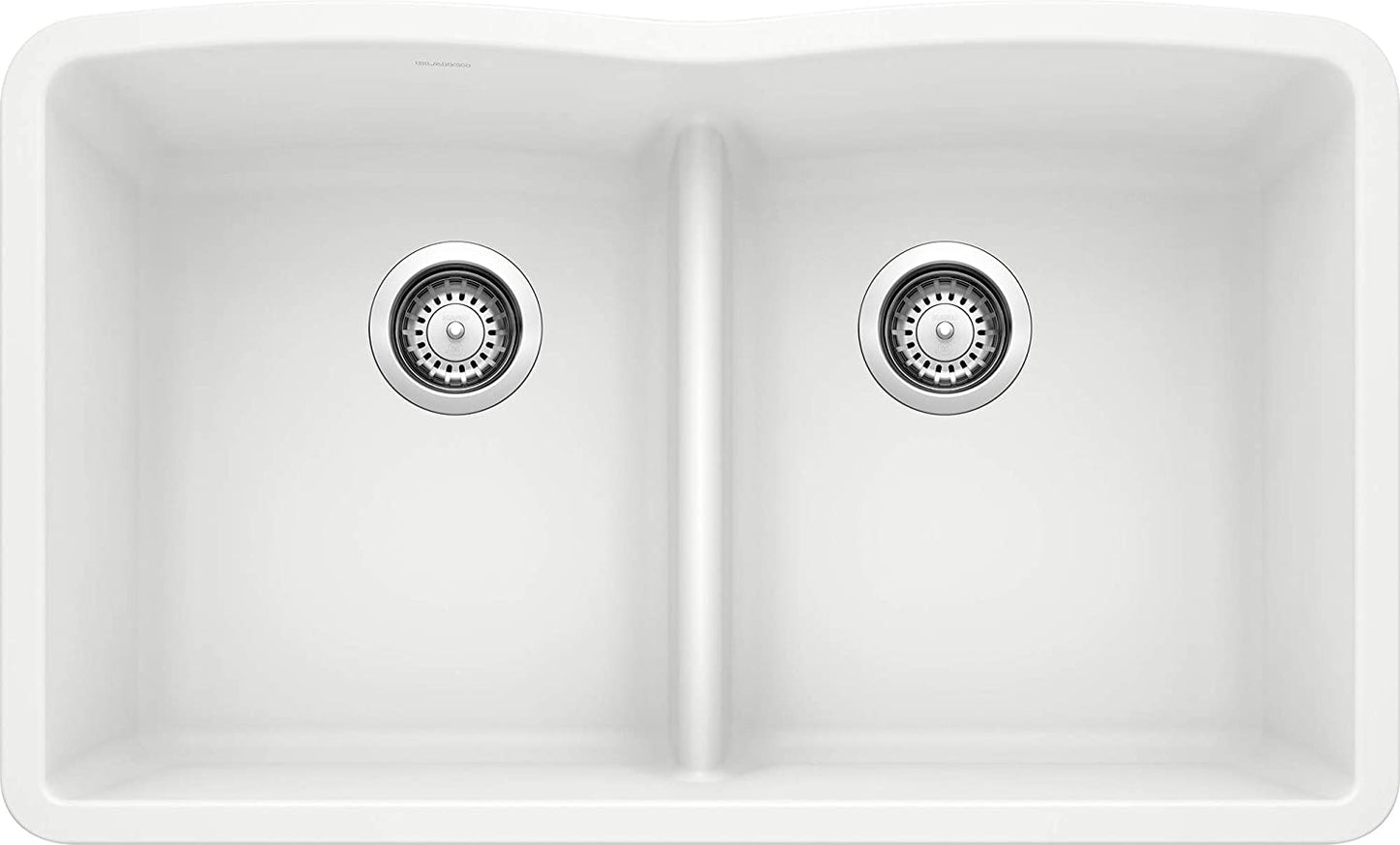 Diamond Double Bowl Undermount Kitchen Sink with Low Divide- White