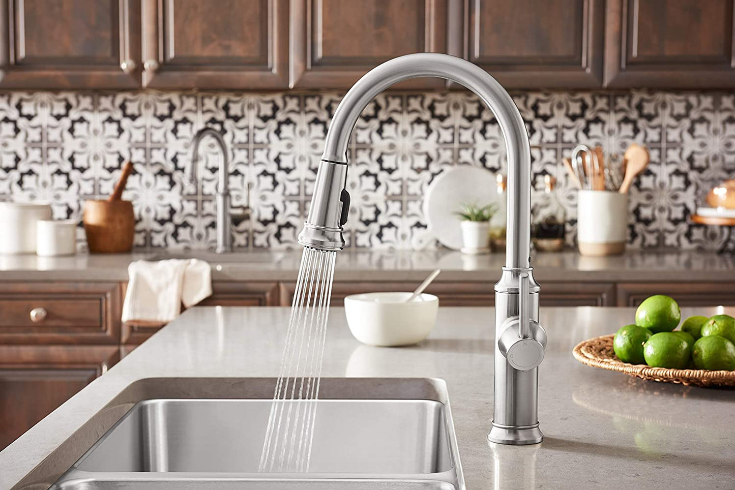 Empressa High Arc Pull-Down Dual Spray Kitchen Faucet 1.5 gpm - Stainless