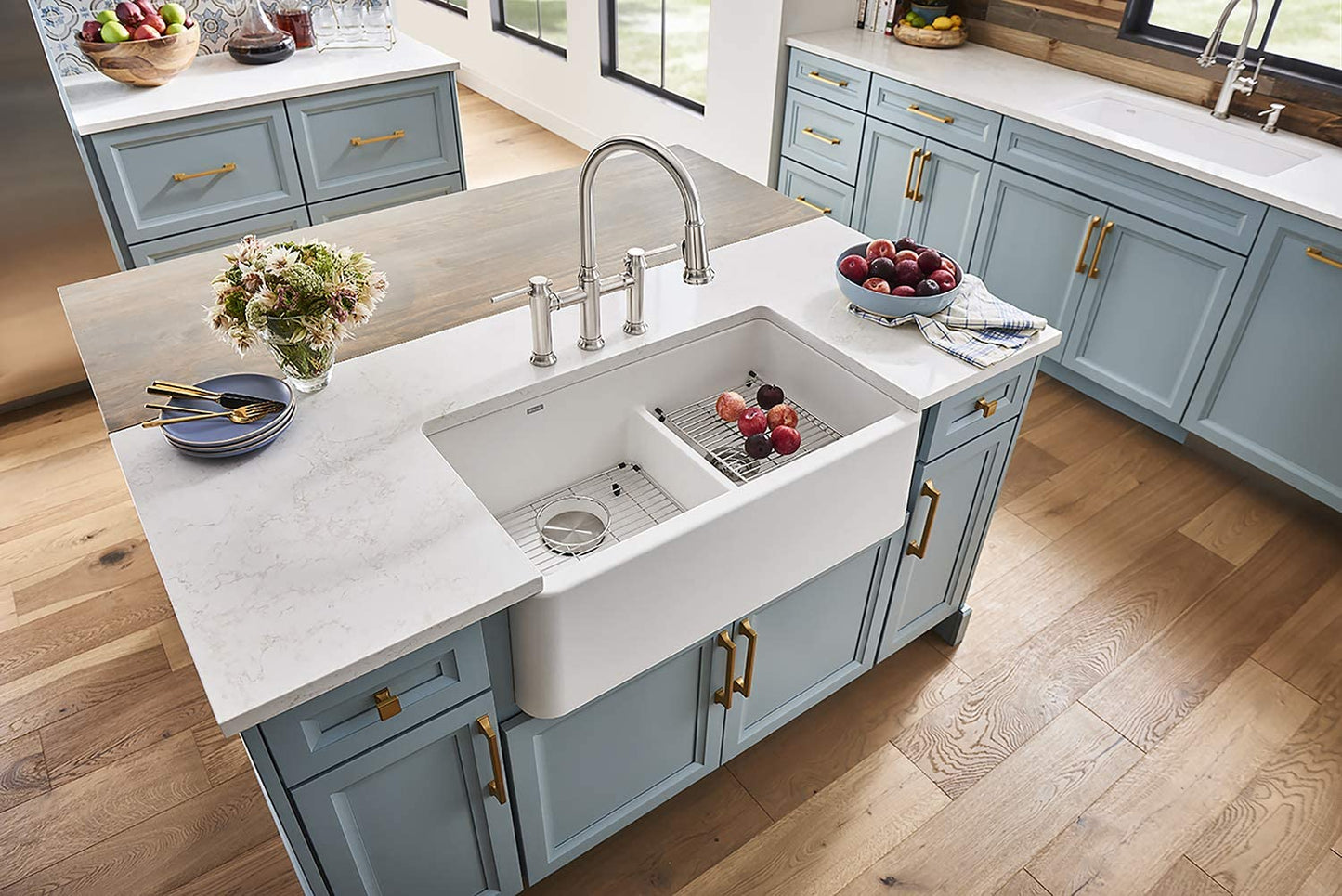 Blanco 442505 Empressa 1.5 GPM Pull-Down Dual Spray Bridge Kitchen Faucet in Stainless