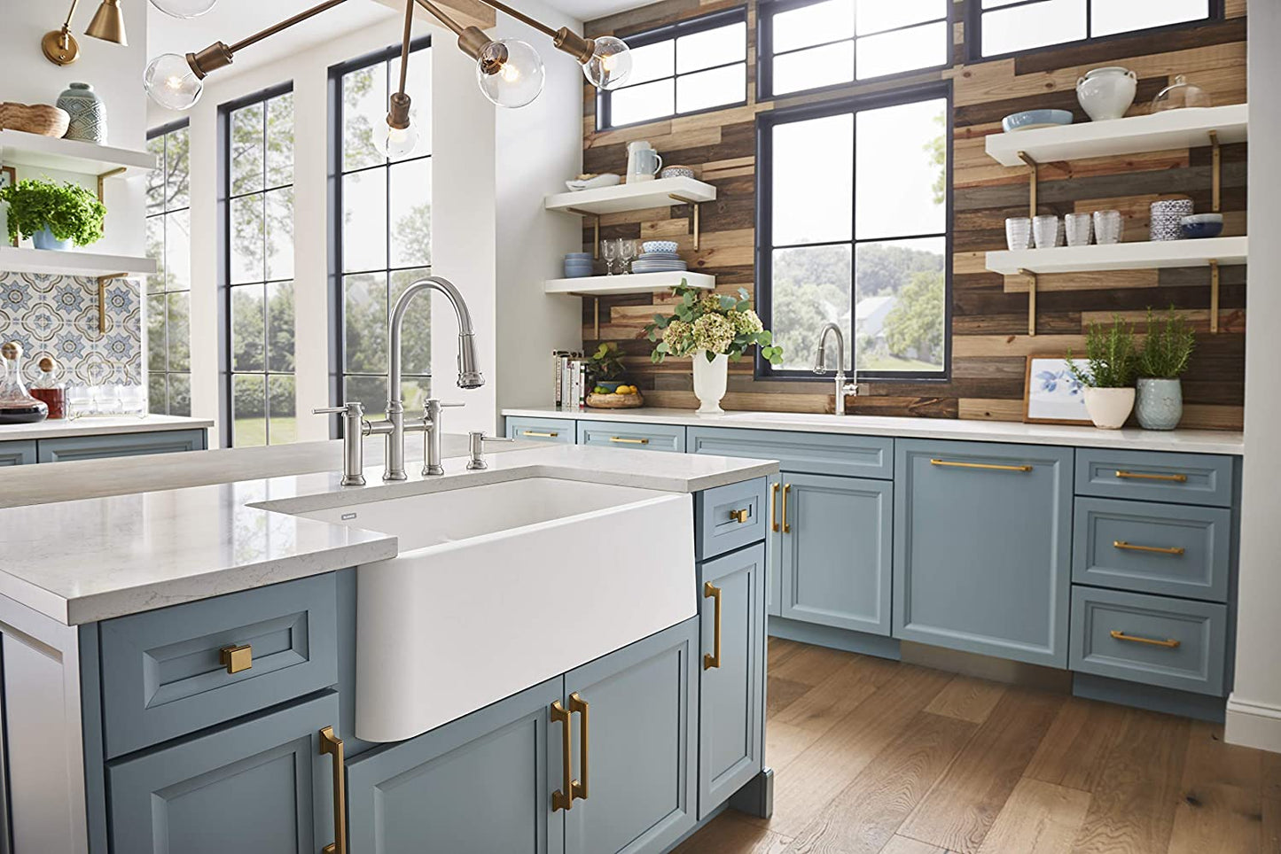 Blanco 442505 Empressa 1.5 GPM Pull-Down Dual Spray Bridge Kitchen Faucet in Stainless