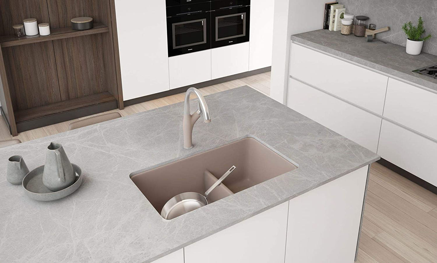 Precis Reversible 1-3/4 w/Low Divide-Metallic Gray Sink - Cinder