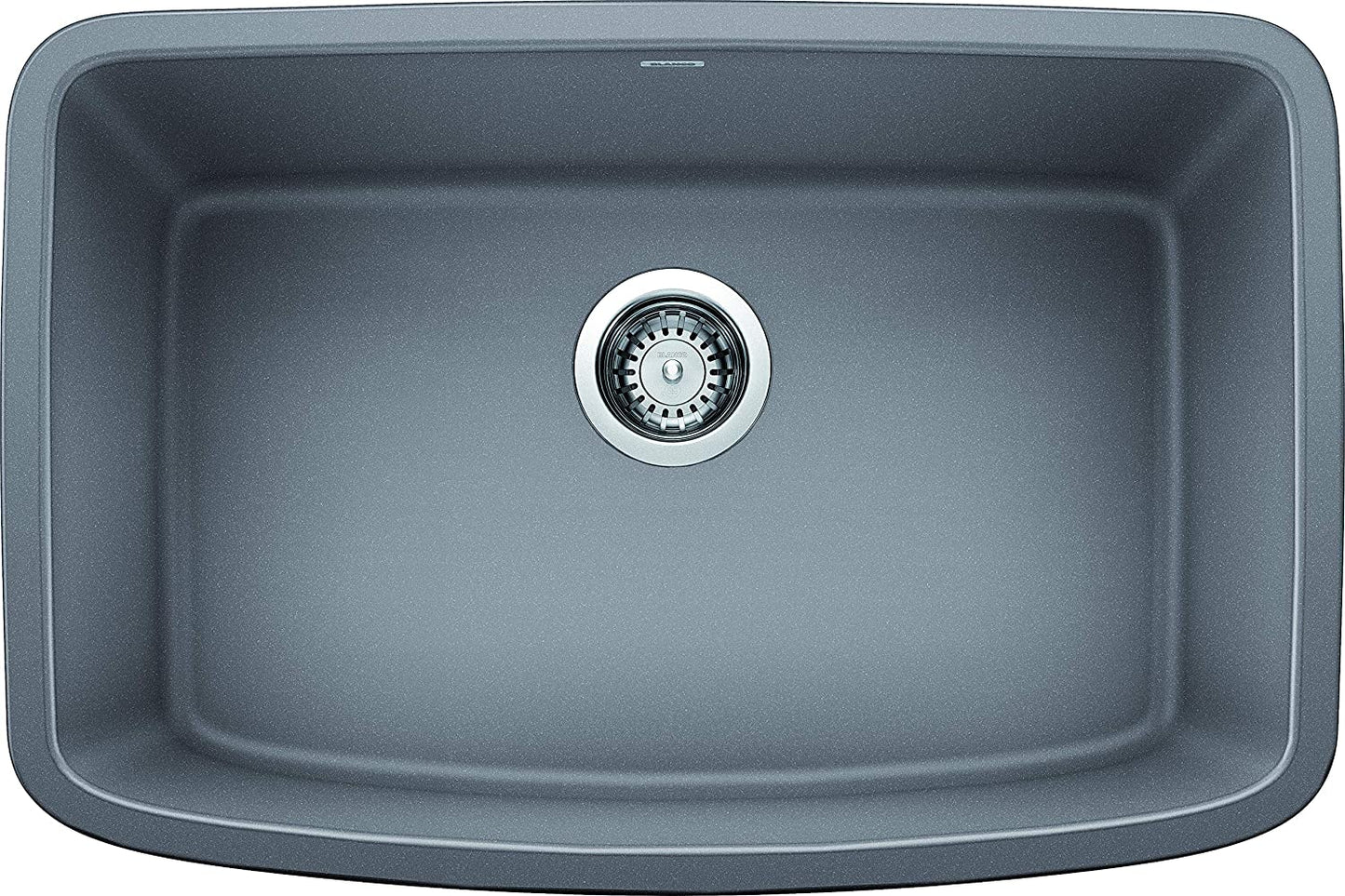 Valea Silgranit Single Bowl Undermount Kitchen Sink, 27" X 18"- Metallic Gray