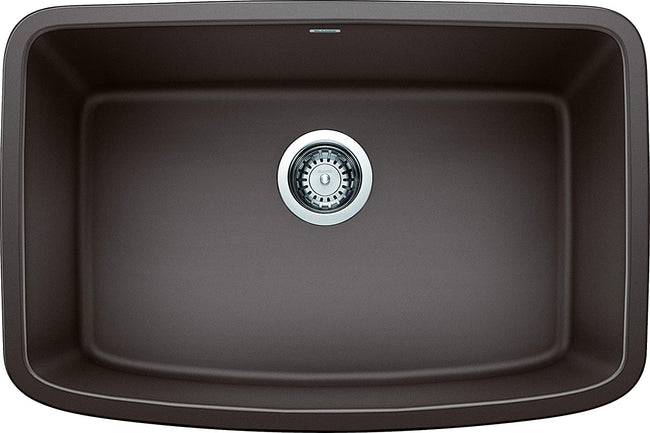 Valea Silgranit Single Bowl Undermount Kitchen Sink, 27" X 18"- Cafe Brown
