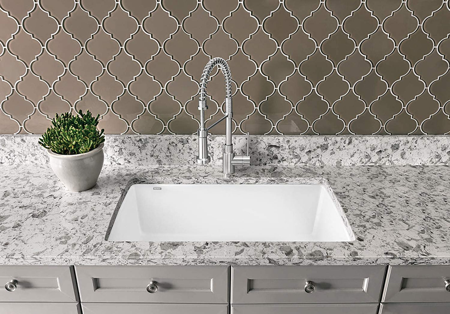 Diamond Super Single Drop-In or Undermount Kitchen Sink, 33.5" X 22" - Concrete Gray