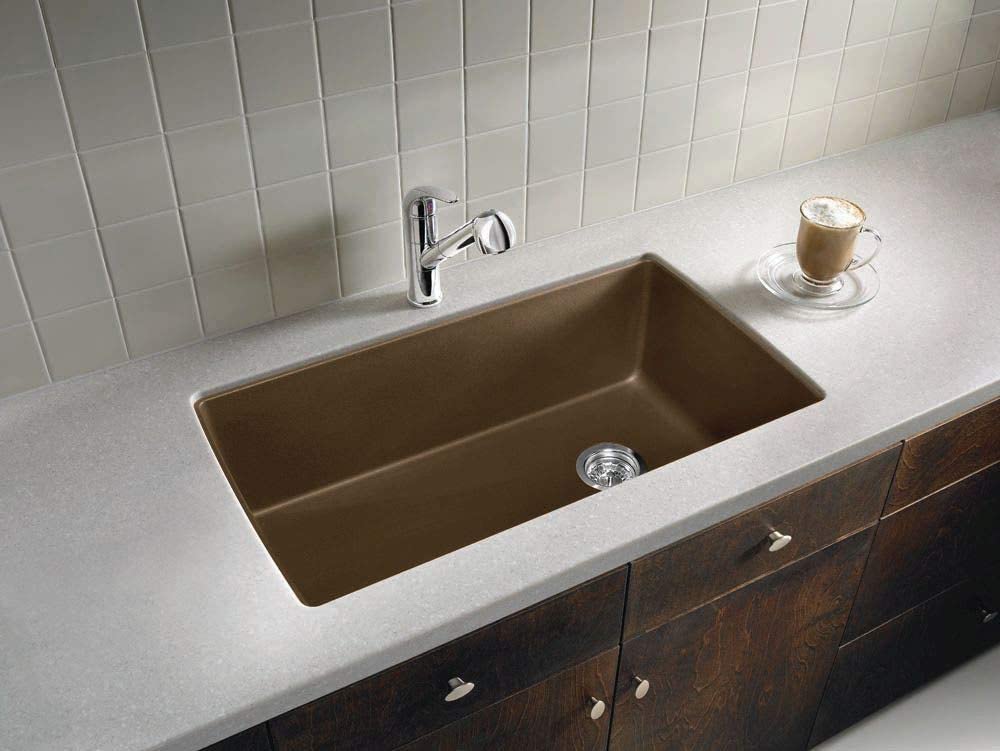 Diamond Super Single Drop-In or Undermount Kitchen Sink, 33.5" X 22" - Concrete Gray