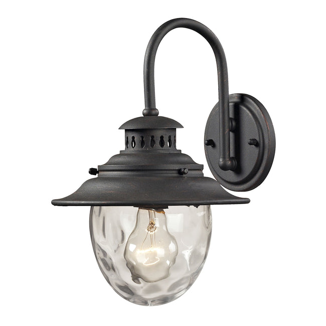 ELK Lighting 45040/1 - Searsport 8" Wide 1-Light Outdoor Wall Lamp in Weathered Charcoal