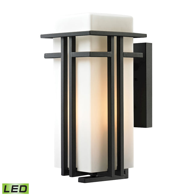 ELK Lighting 45087/1-LED - Croftwell 8" Wide 1-Light Outdoor Wall Lamp in Textured Matte Black - Inc