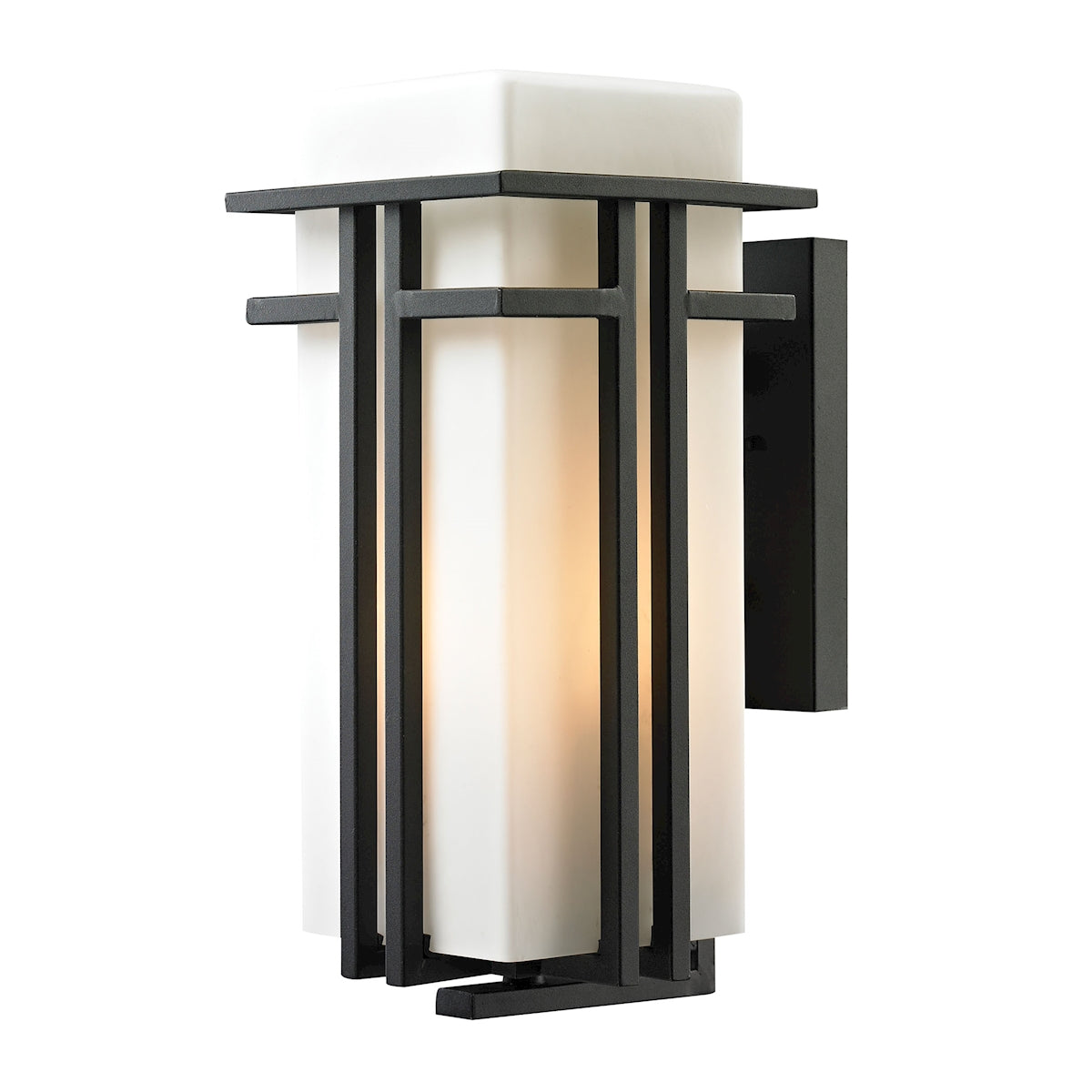 ELK Lighting 45087/1 - Croftwell 8" Wide 1-Light Outdoor Wall Lamp in Textured Matte Black