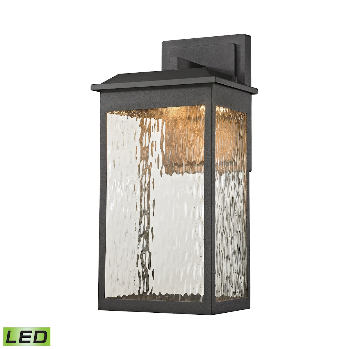 ELK Lighting 45201/LED - Newcastle 8" Wide 1-Light Outdoor Wall Lamp in Textured Matte Black - Integ