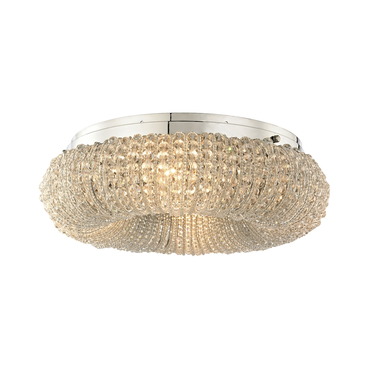 ELK Lighting 45290/4 - Crystal Ring 13" Wide 4-Light Semi Flush in Chrome with Clear Crystal Beads