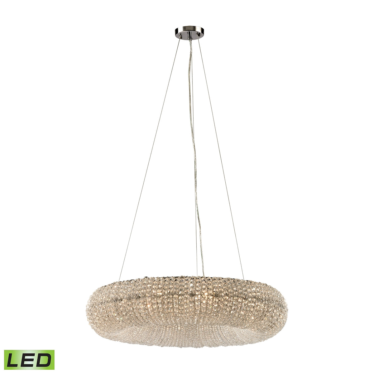 ELK Lighting 45292/10-LED - Crystal Ring 28" Wide 10-Light Chandelier in Chrome with Clear Crystal B