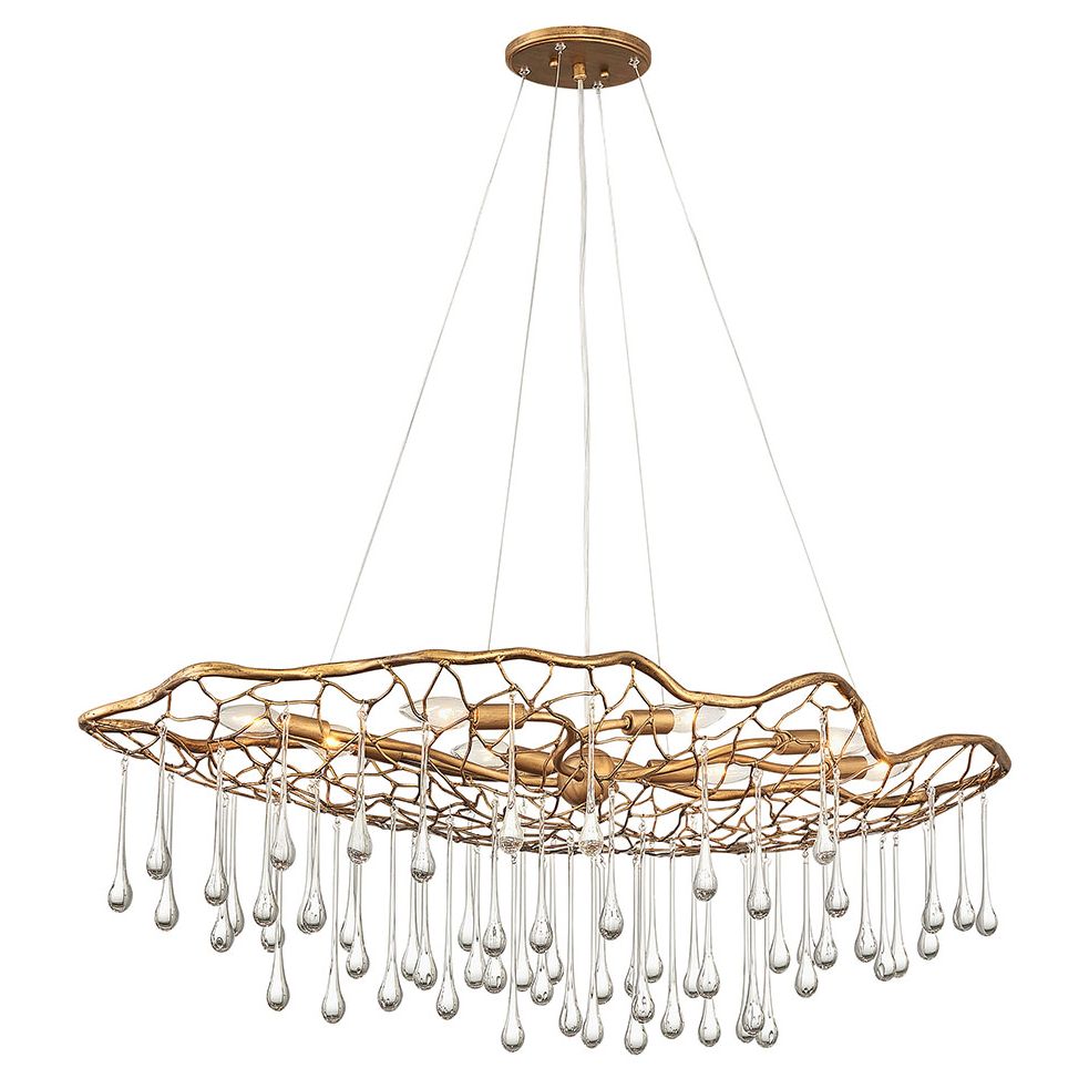 Hinkley 45308BNG - Laguna Eight Light Linear 42" Wide Chandelier in Burnished Gold
