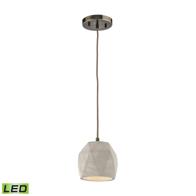 ELK Lighting 45330/1-LED - Urban Form 5" Wide 1-Light Mini Pendant in Black Nickel with Natural Conc