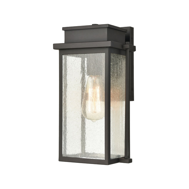 ELK Lighting 45440/1 - Braddock 8" Wide 1-Light Outdoor Sconce in Architectural Bronze with Seedy Gl
