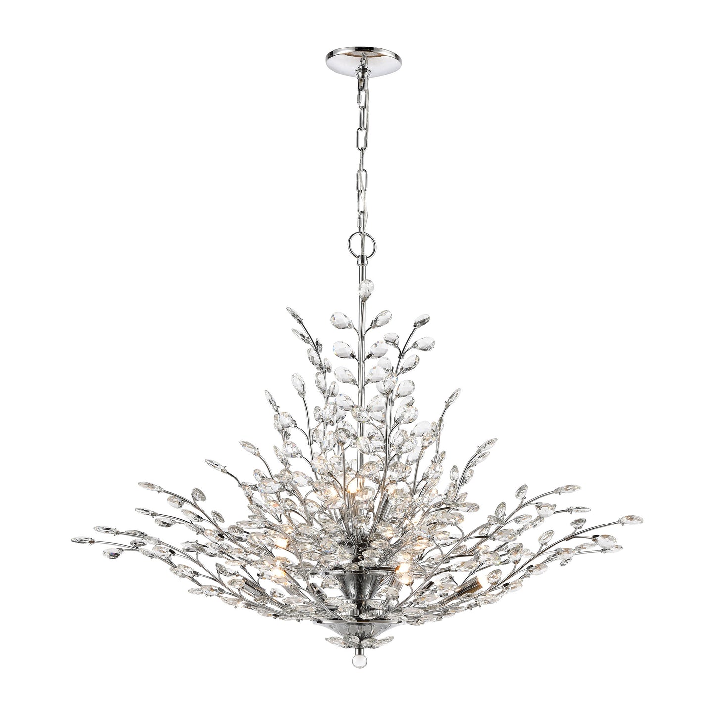 ELK Lighting 45464/12 - Crystique 38" Wide 12-Light Chandelier in Polished Chrome with Clear Crystal
