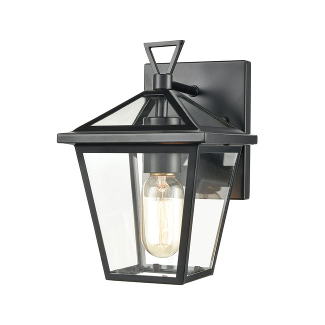 ELK Lighting 45470/1 - Main Street 6" Wide 1-Light Outdoor Sconce in Black with Clear Glass Enclosur
