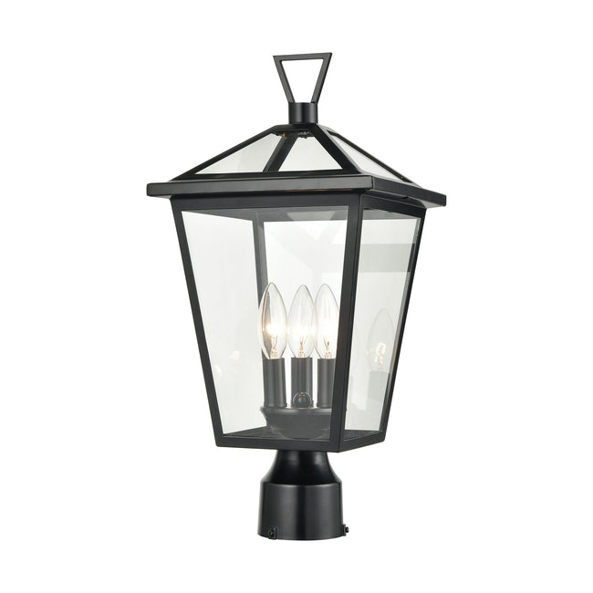 ELK Lighting 45475/3 - Main Street 9" Wide 3-Light Outdoor Post Mount in Black with Clear Glass Encl