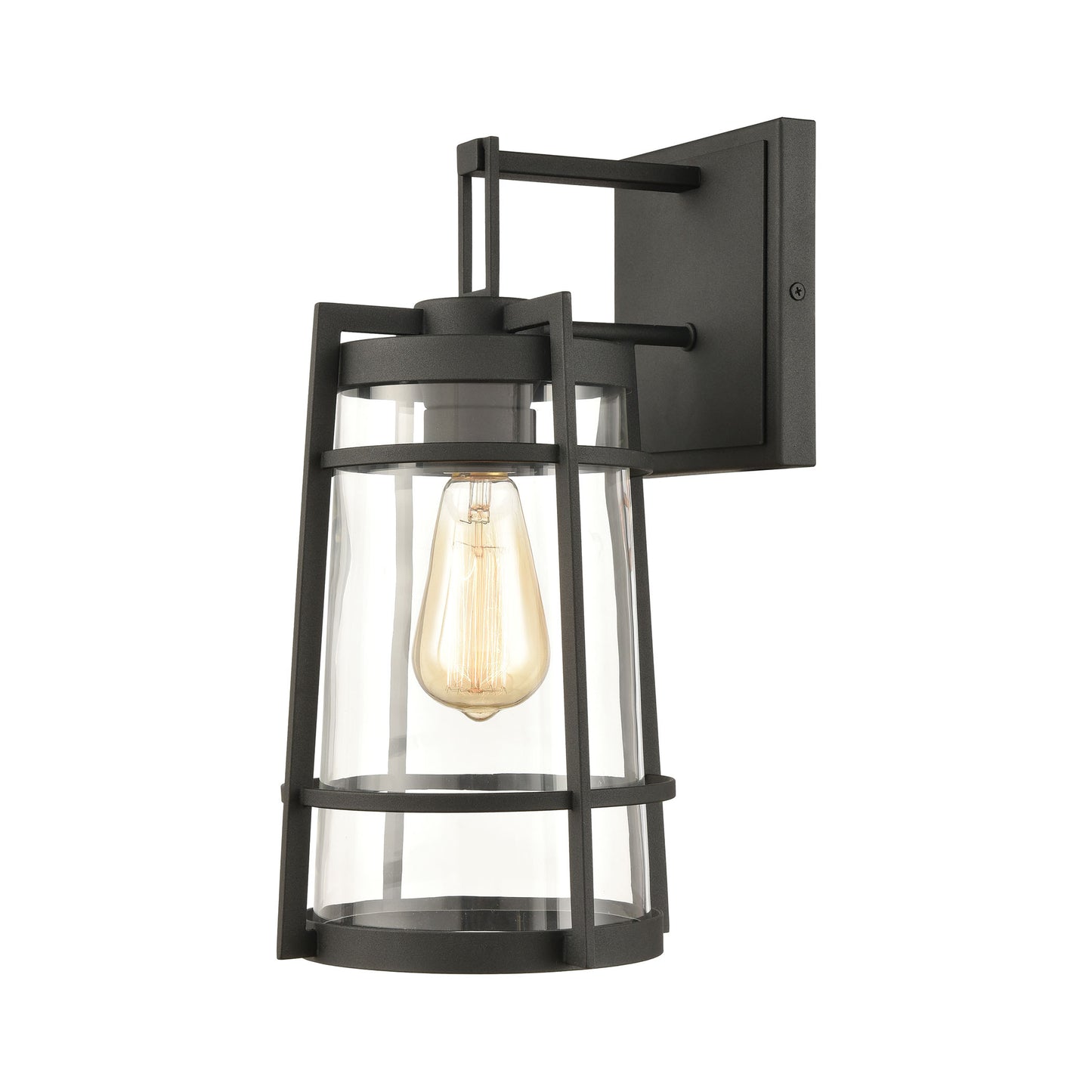 ELK Lighting 45491/1 - Crofton 8" Wide 1-Light Outdoor Sconce in Charcoal with Clear Glass