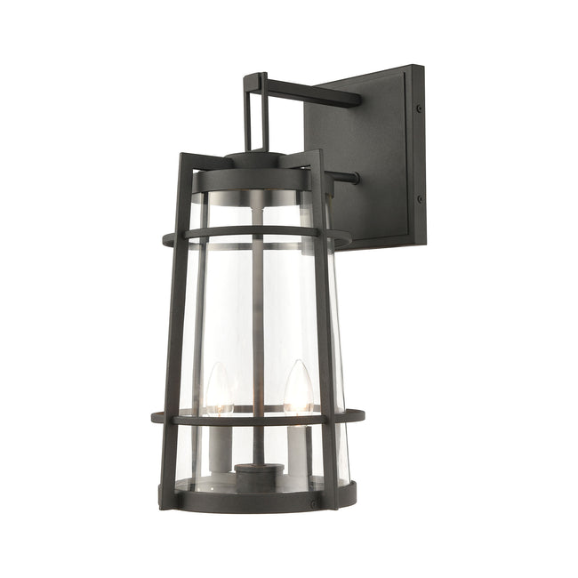 ELK Lighting 45492/2 - Crofton 10" Wide 2-Light Outdoor Sconce in Charcoal with Clear Glass