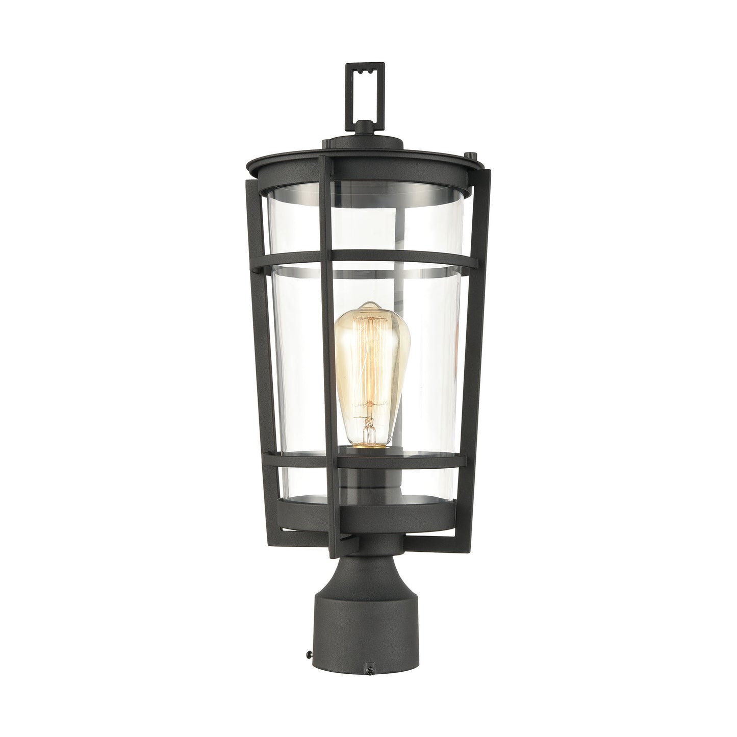 ELK Lighting 45494/1 - Crofton 8" Wide 1-Light Outdoor Post Mount in Charcoal with Clear Glass