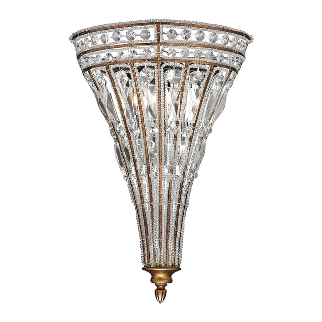 ELK Lighting 46040/2 - Empire 12" Wide 2-Light Sconce in Mocha with Crystal and Glass Beads