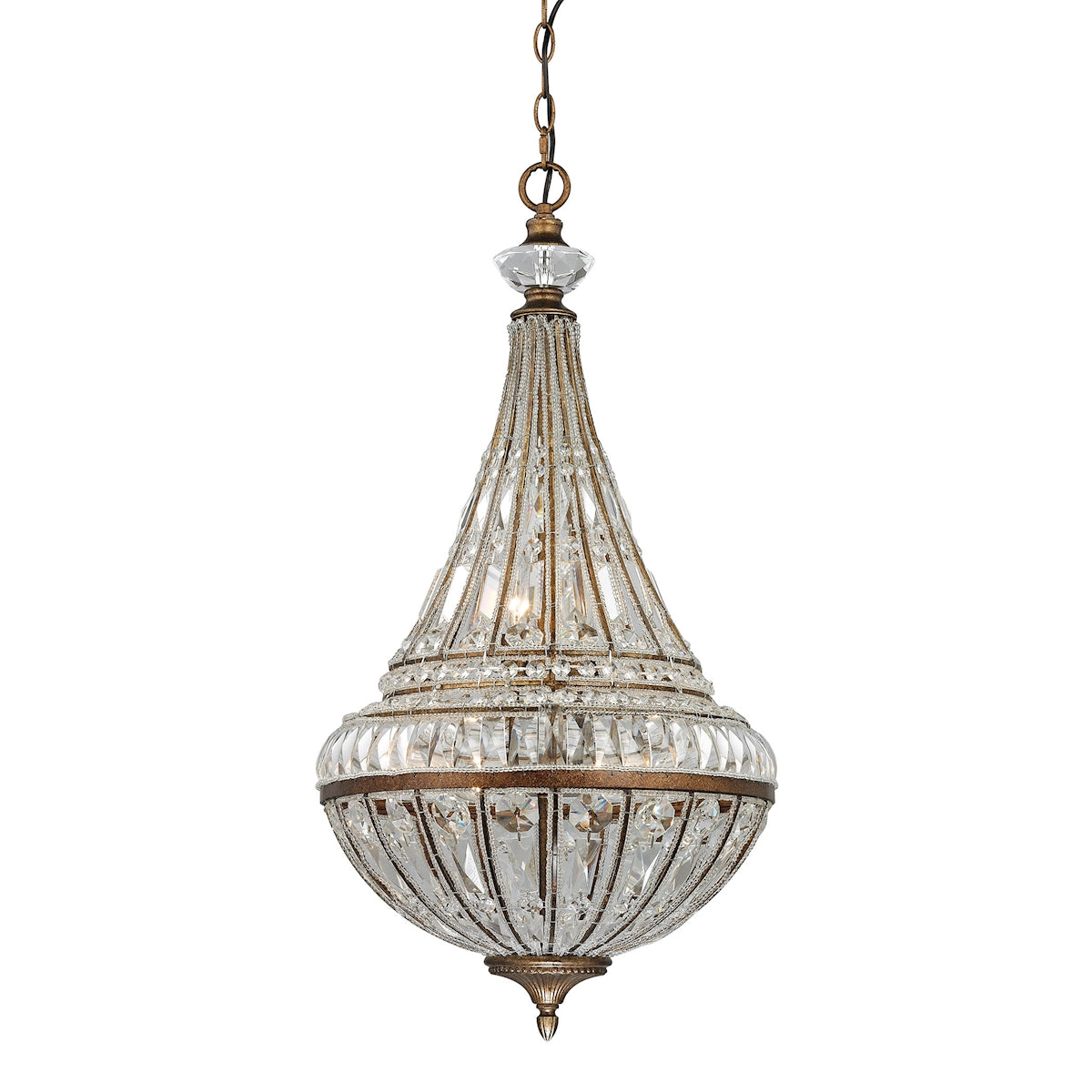 ELK Lighting 46047/6 - Empire 16" Wide 6-Light Chandelier in Mocha with Crystal and Glass Beads