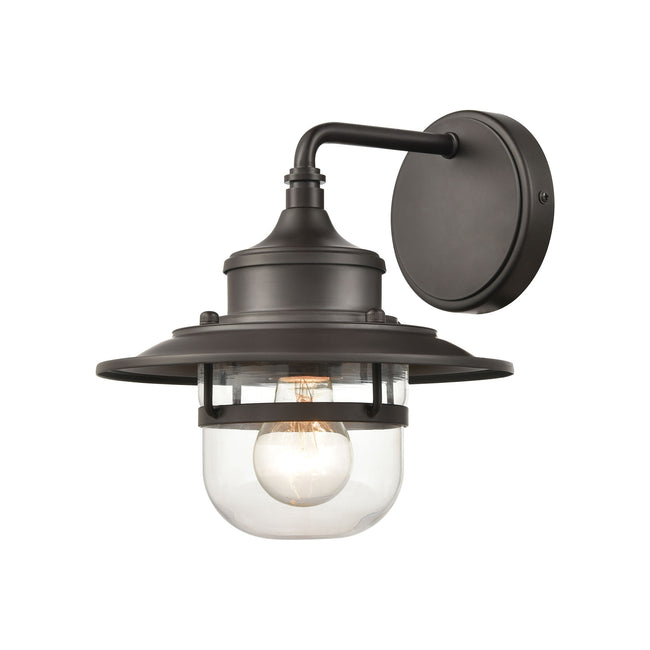 ELK Lighting 46070/1 - Renninger 9" Wide 1-Light Outdoor Sconce in Oil Rubbed Bronze with Clear Glas
