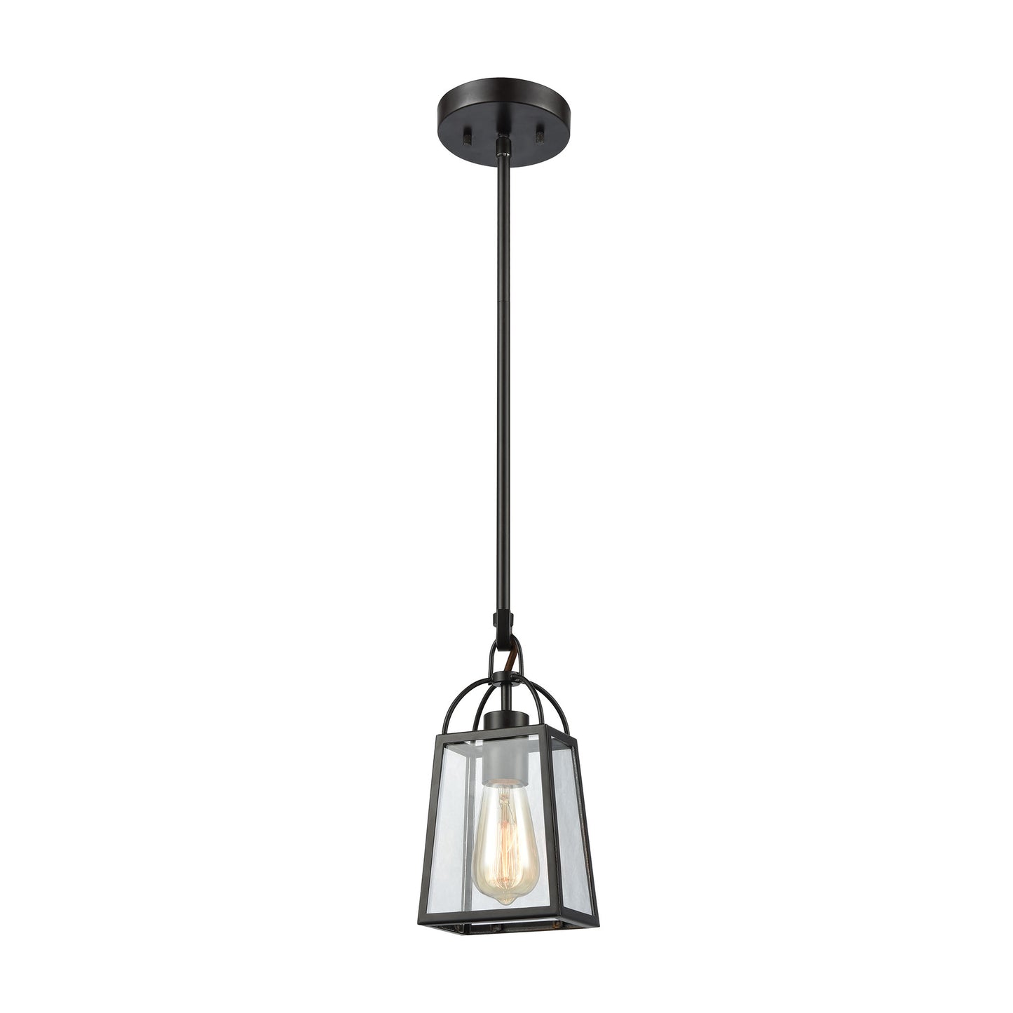 ELK Lighting 46274/1 - Barnside 5" Wide 1-Light Mini Pendant in Oil Rubbed Bronze with Clear Glass P