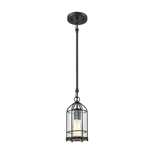 ELK Lighting 46284/1 - Southwick 5" Wide 1-Light Mini Pendant in Oil Rubbed Bronze with Clear Blown